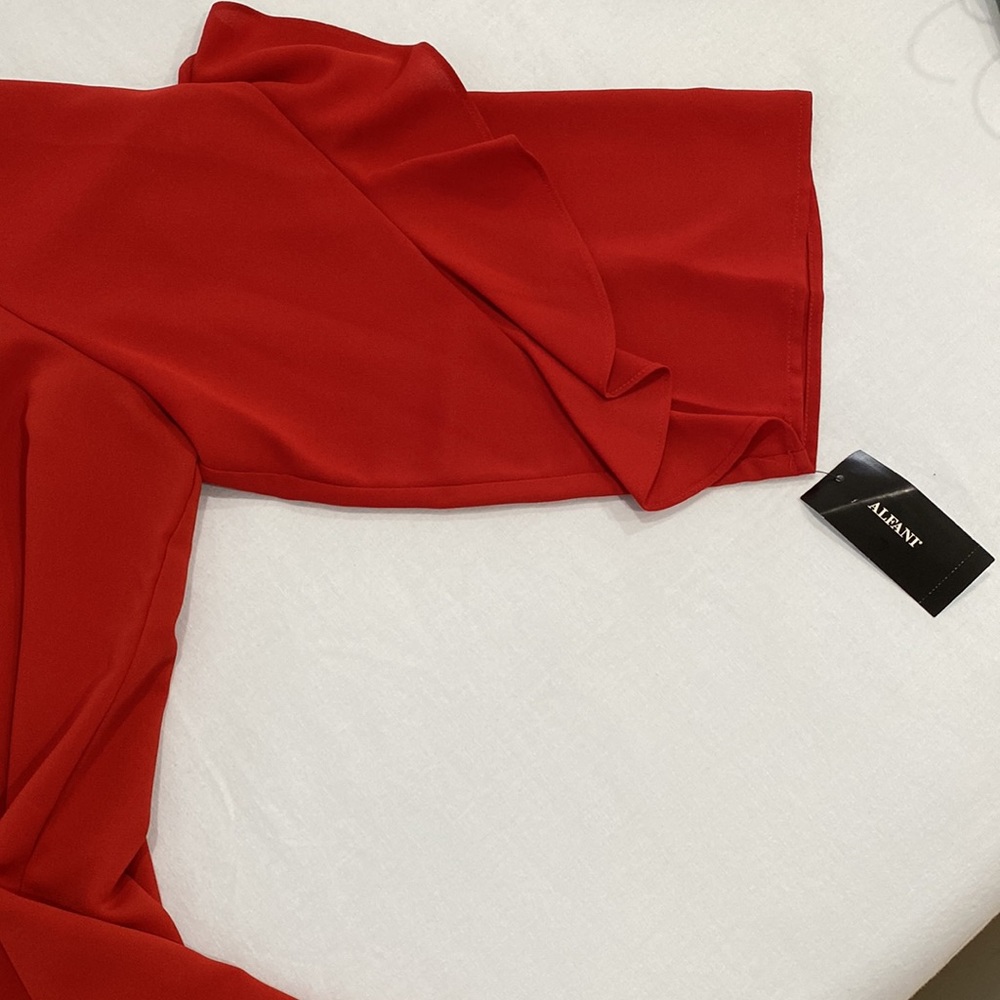 Red Rust Ruffle Sleeve Blouse - Picture 4 of 7